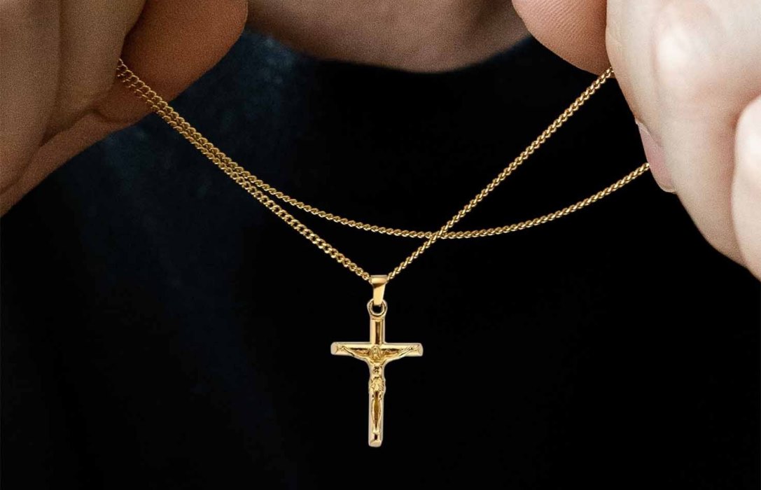 Oliver Cabell Cross Pendant Halskjeder Herre Gull | NO311-13