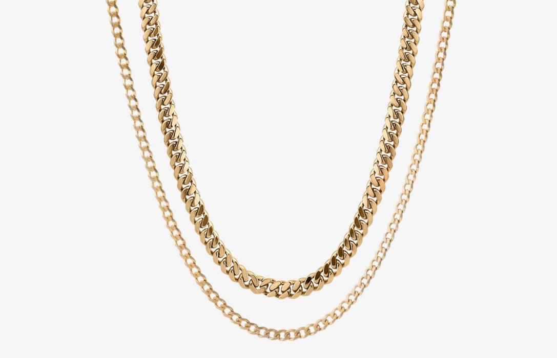 Oliver Cabell Cuban Chain Set Herre Gull | NO936-16