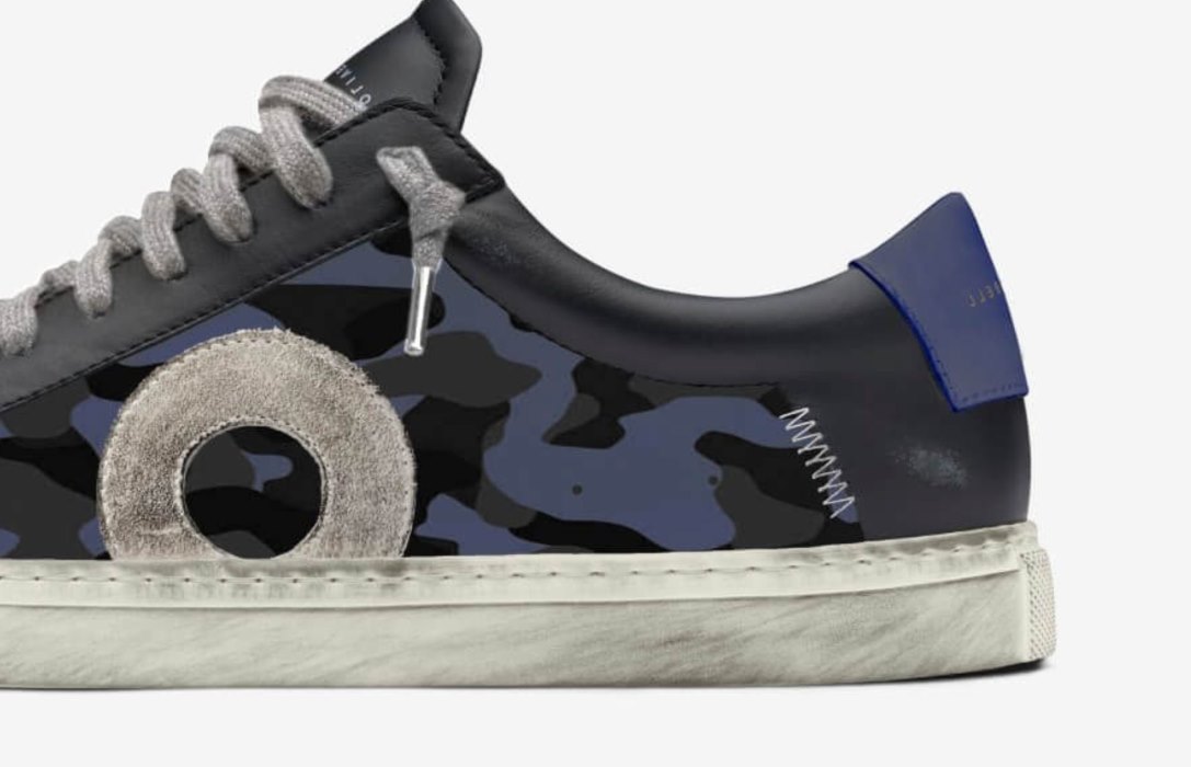 Oliver Cabell Low 1 Low Top Sneakers Herre Blå Camouflage | NO734-31