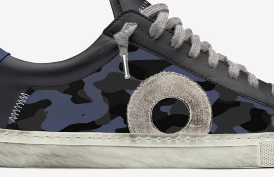 Oliver Cabell Low 1 Low Top Sneakers Herre Blå Camouflage | NO734-31