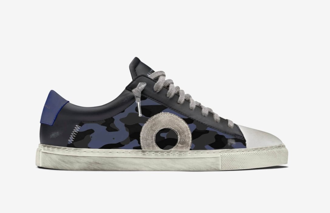 Oliver Cabell Low 1 Low Top Sneakers Herre Blå Camouflage | NO734-31